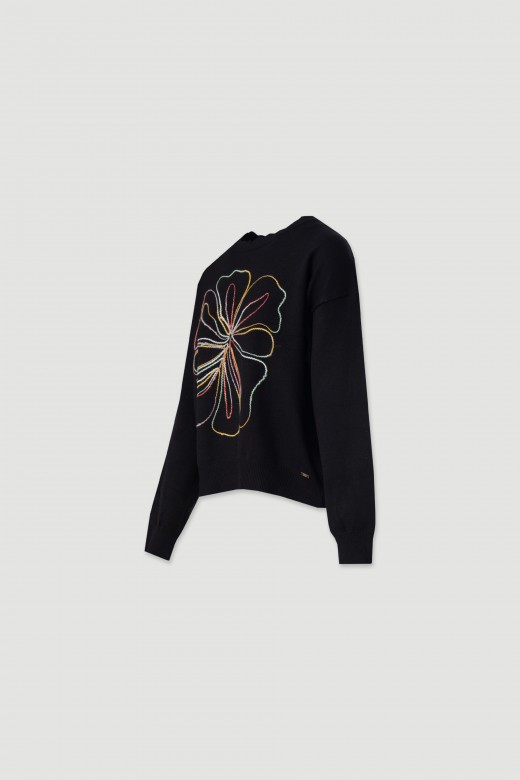 Camisola de malha com bordado
