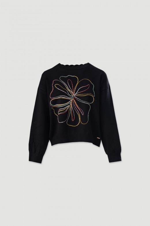 Camisola de malha com bordado