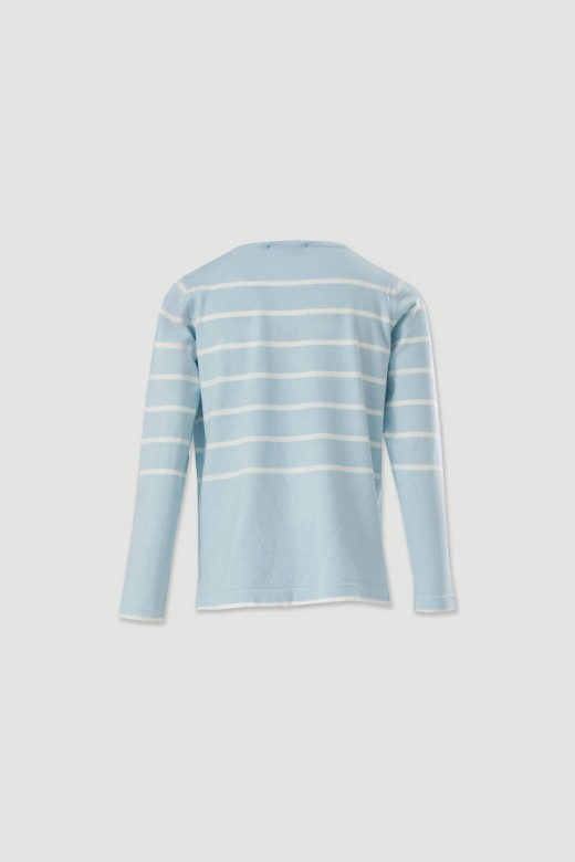 Camisola de malha com riscas a contrastar