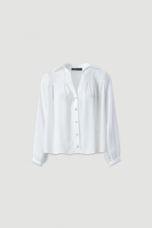 Blusa em bico com franzido