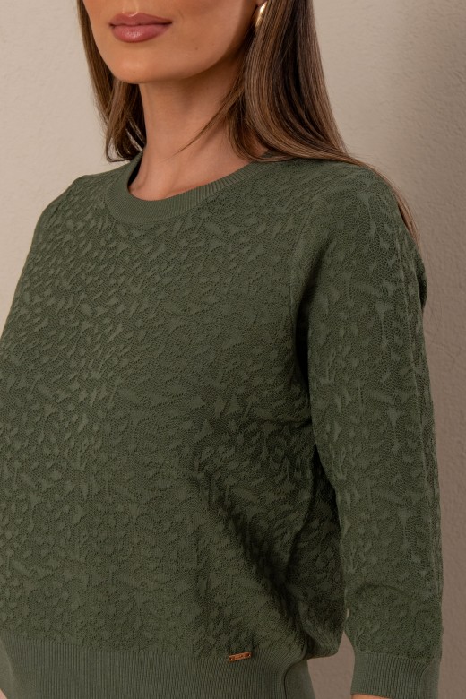 Camisola com malha trabalhada