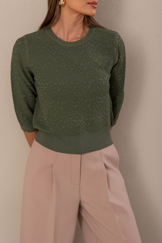 Camisola com malha trabalhada