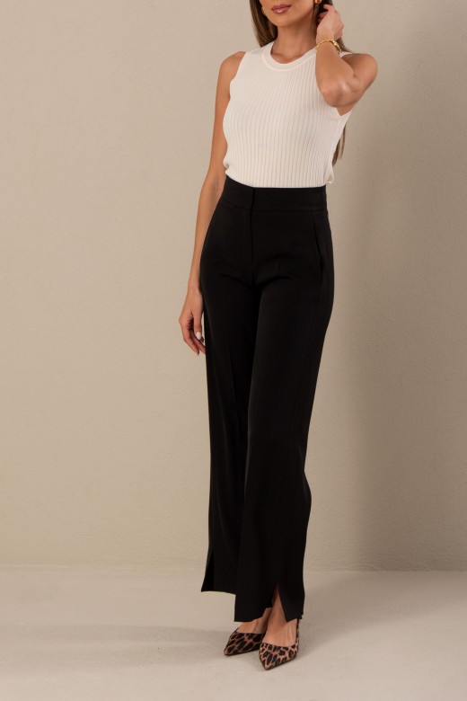 Fine ribbed knit top