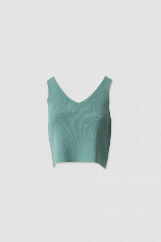 Conjunto de malha fina: casaco curto com top