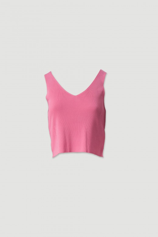 Conjunto de malha fina: casaco curto com top