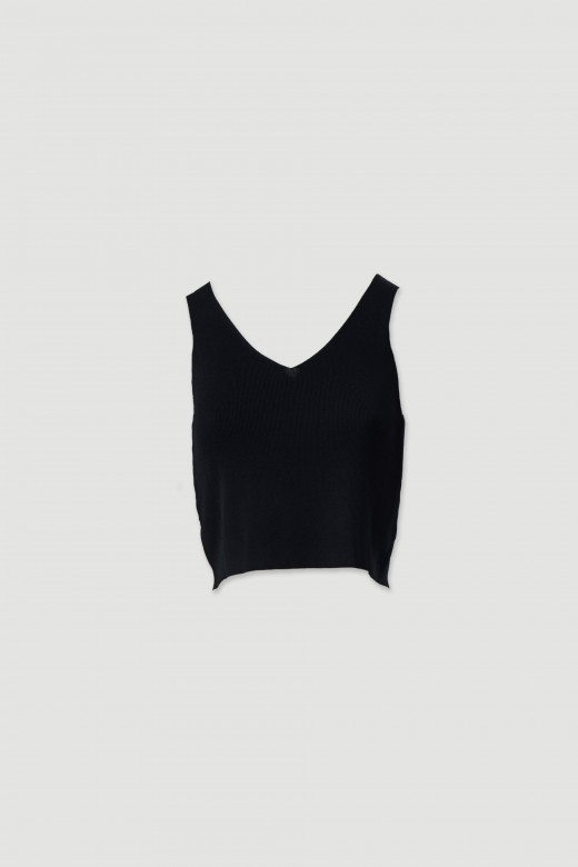Conjunto de malha fina: casaco curto com top