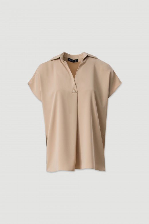 Blusa fluda com chapa metlica
