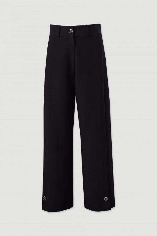 Cala wide leg com prega