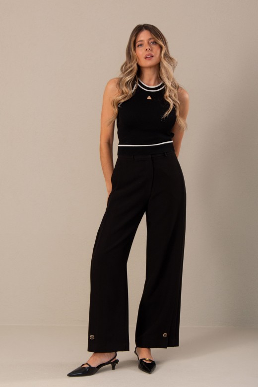 Cala wide leg com prega
