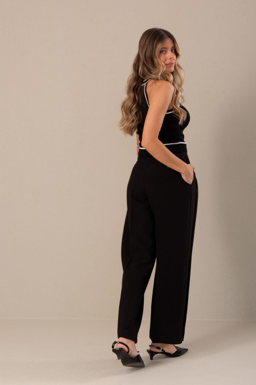 Cala wide leg com prega