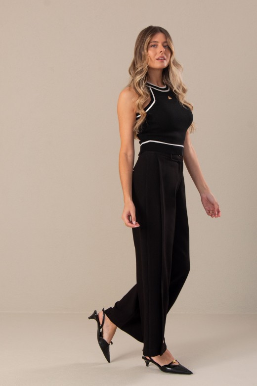 Cala wide leg com prega