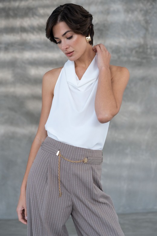 Draped high neck top Draped high neck top