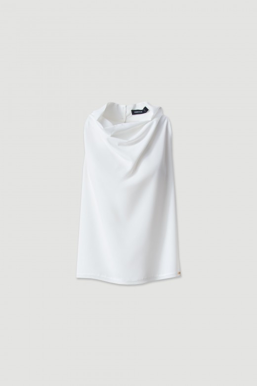 Draped high neck top Draped high neck top