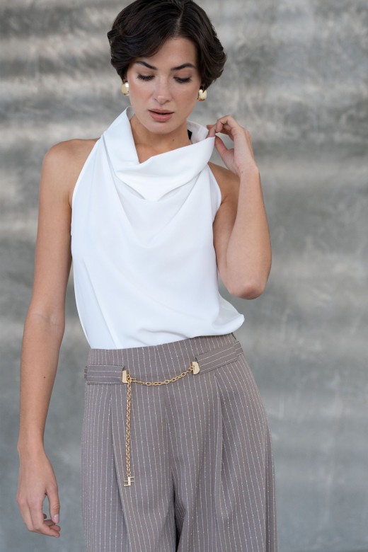 Draped high neck top Draped high neck top