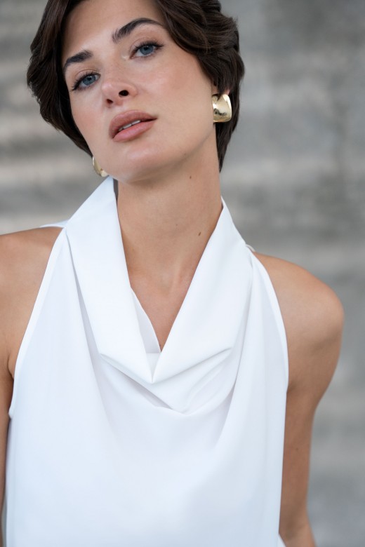 Draped high neck top Draped high neck top