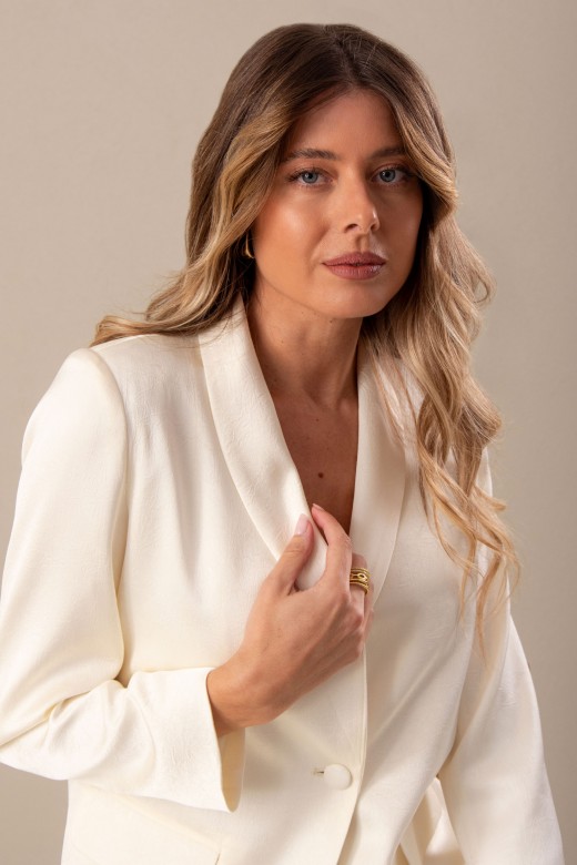 Satin fabric blazer