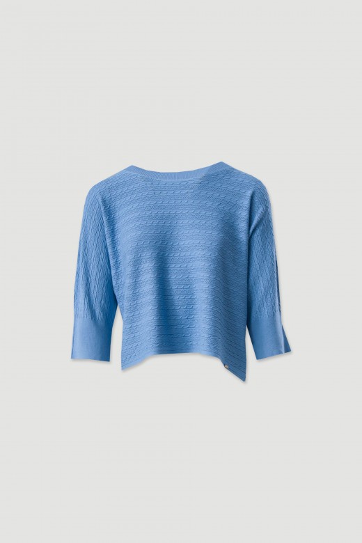 Camisola de malha trabalhada com manga 3/4