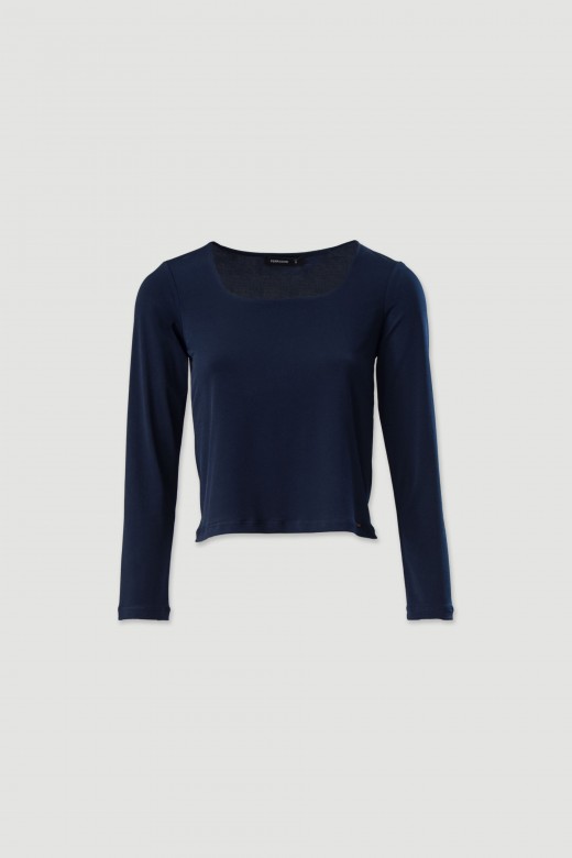 Camisola com decote arredondado