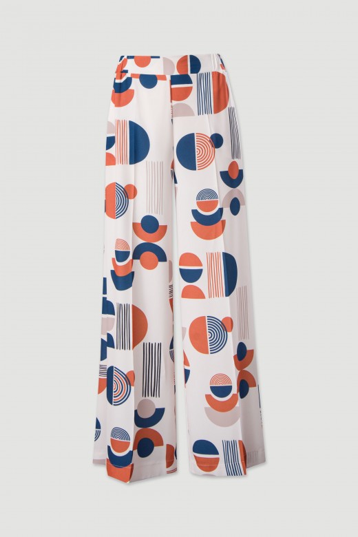 Printed wide-leg pants