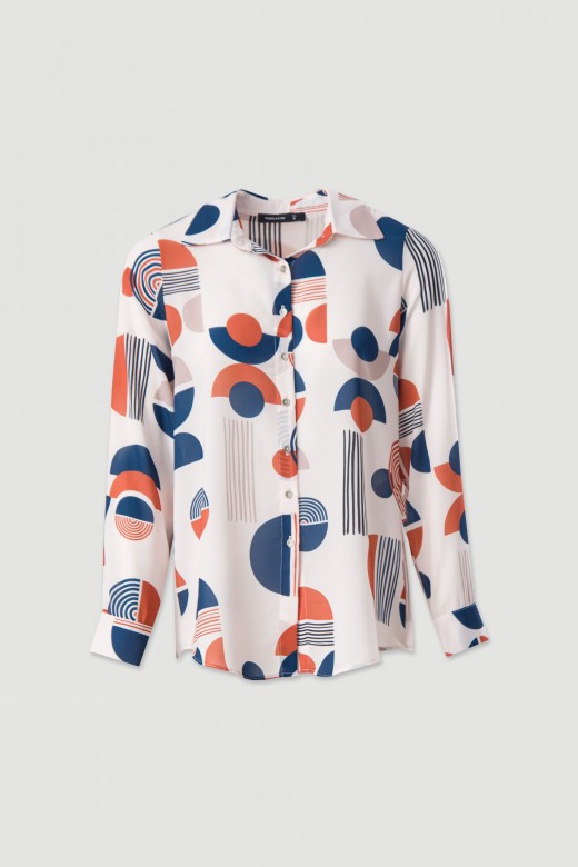 Blusa com estampado geomtrico