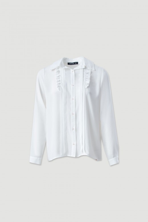 Blusa com pormenor de folho