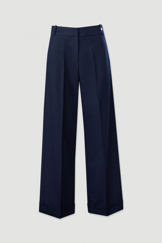 Cala clssica wide leg com dobra