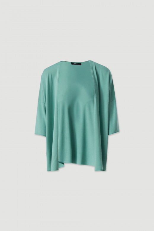 Conjunto de malha: casaco e top
