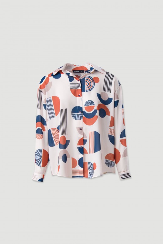 Blusa com estampado geomtrico
