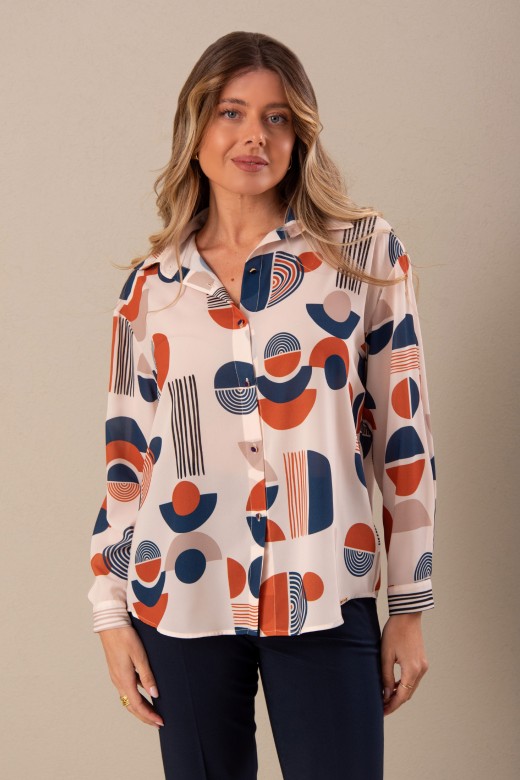 Blusa com estampado geomtrico