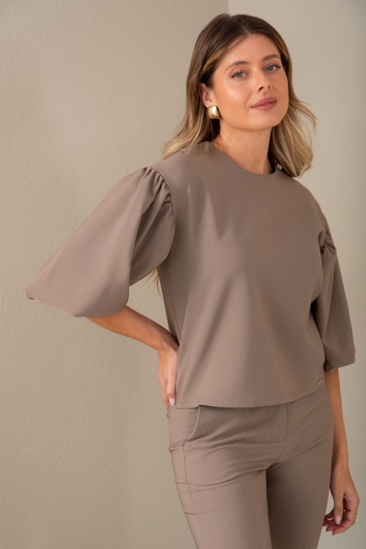 Camisola de manga abalonada