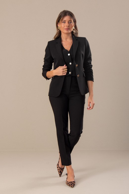 Blazer clssico cintado