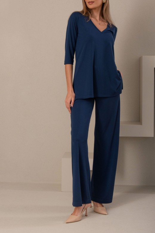Wide leg knit pants