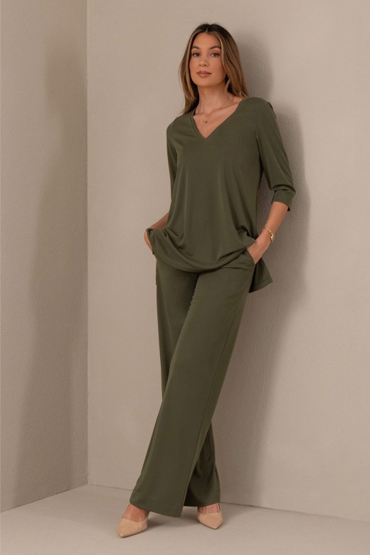 Cala wide leg em malha