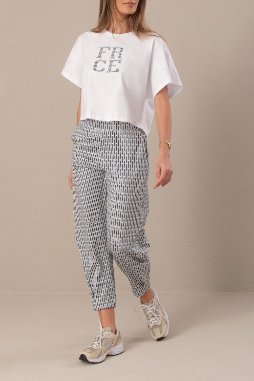 Cala jogger com estampado geomtrico