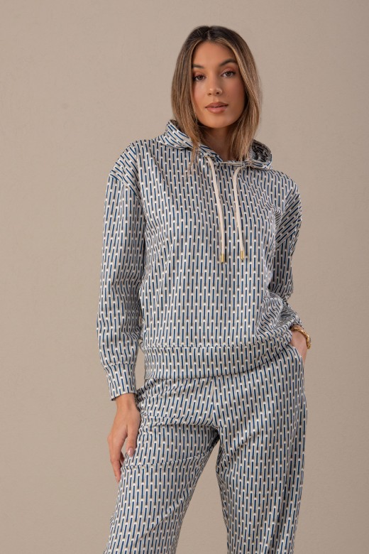 Sweater com estampado geomtrico