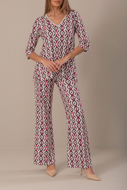 Tnica de malha fluida estampada
