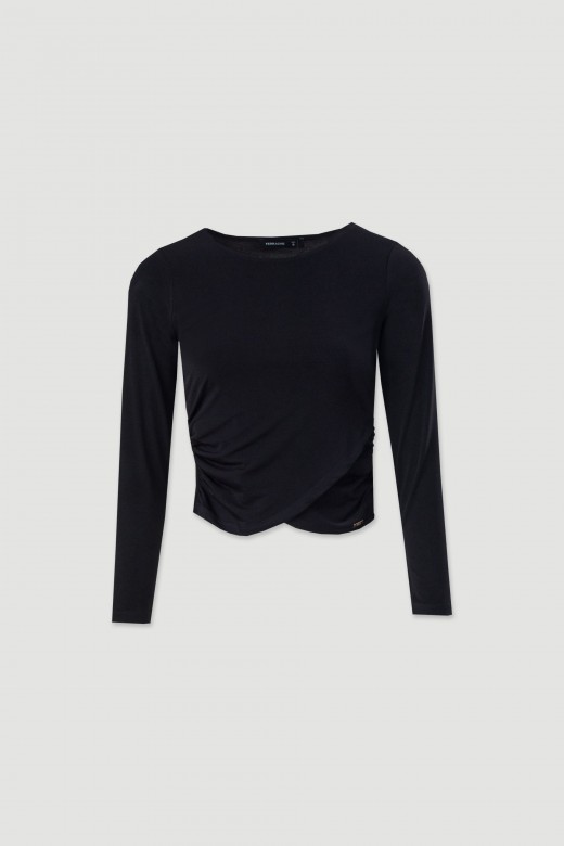 Camisola de malha com drapeado