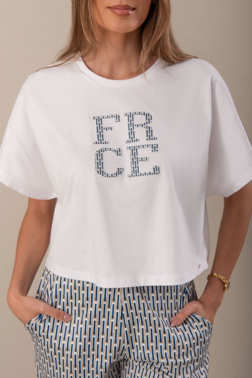 Camisola crop 100%algodo