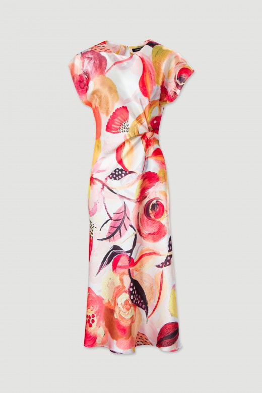 Vestido estampado com pormenor de n