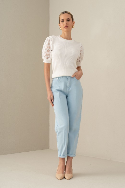 Mom fit jeans de cintura subida