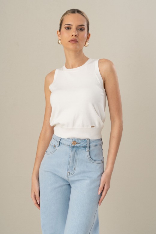 Top de malha bsico curto