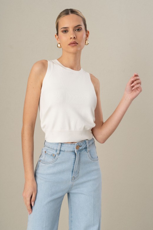 Top de malha bsico curto