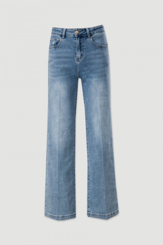 Straight jeans de cintura subida