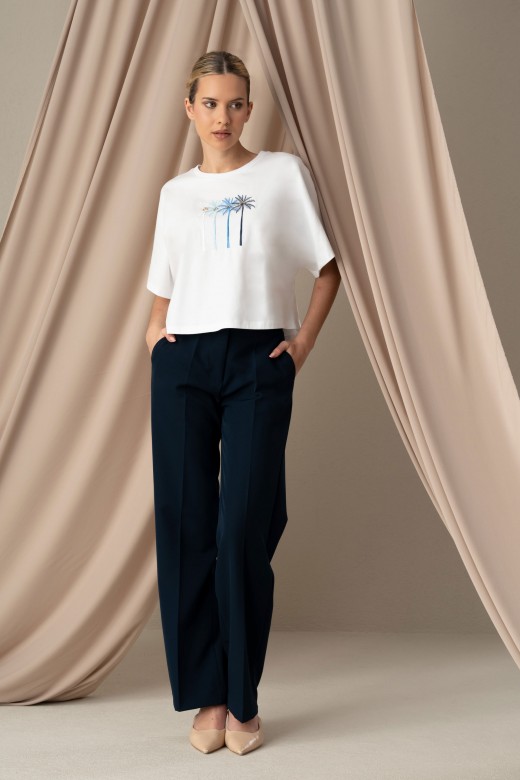 Camisola crop 100%algodo