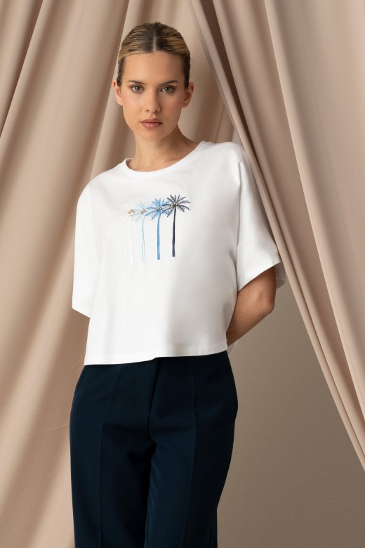 Camisola crop 100%algodo