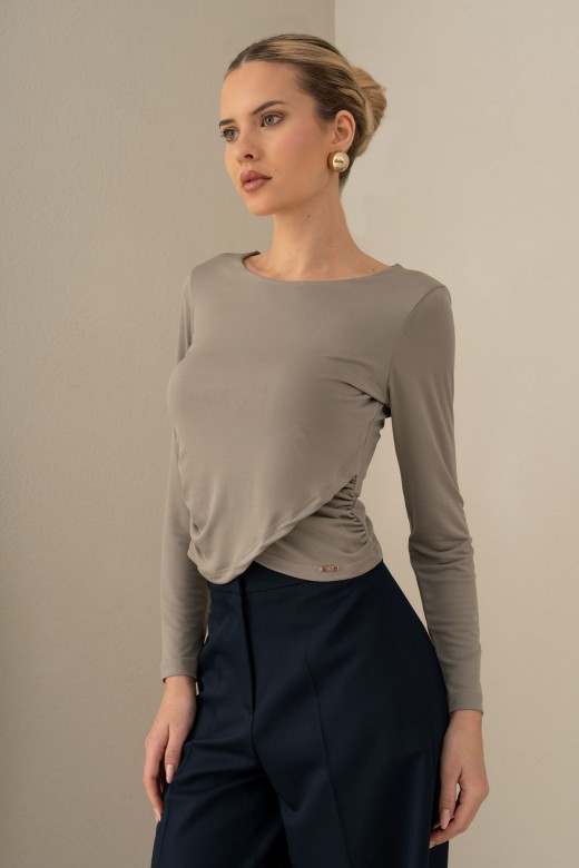 Camisola de malha com drapeado