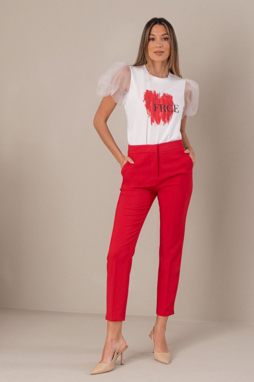 T-shirt com manga em tule