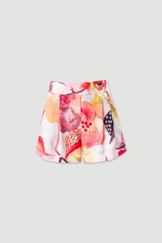 Satin printed shorts
