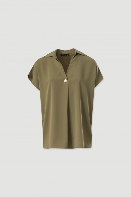 Blusa fluda com chapa metlica