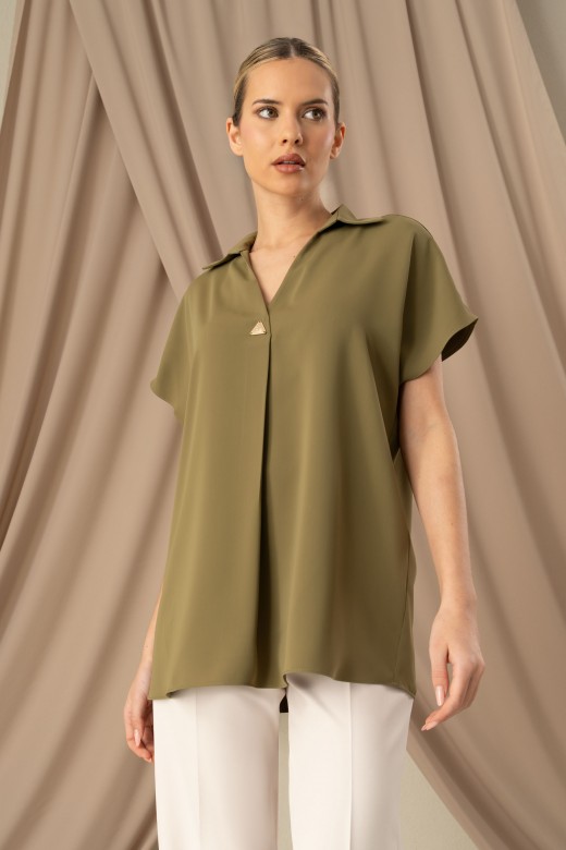 Blusa fluda com chapa metlica